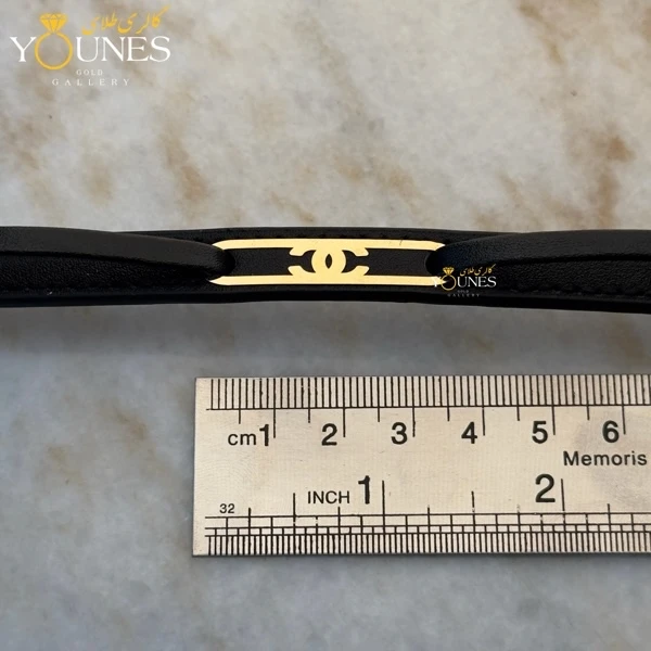 دستبند طلا چرم مردانه L154